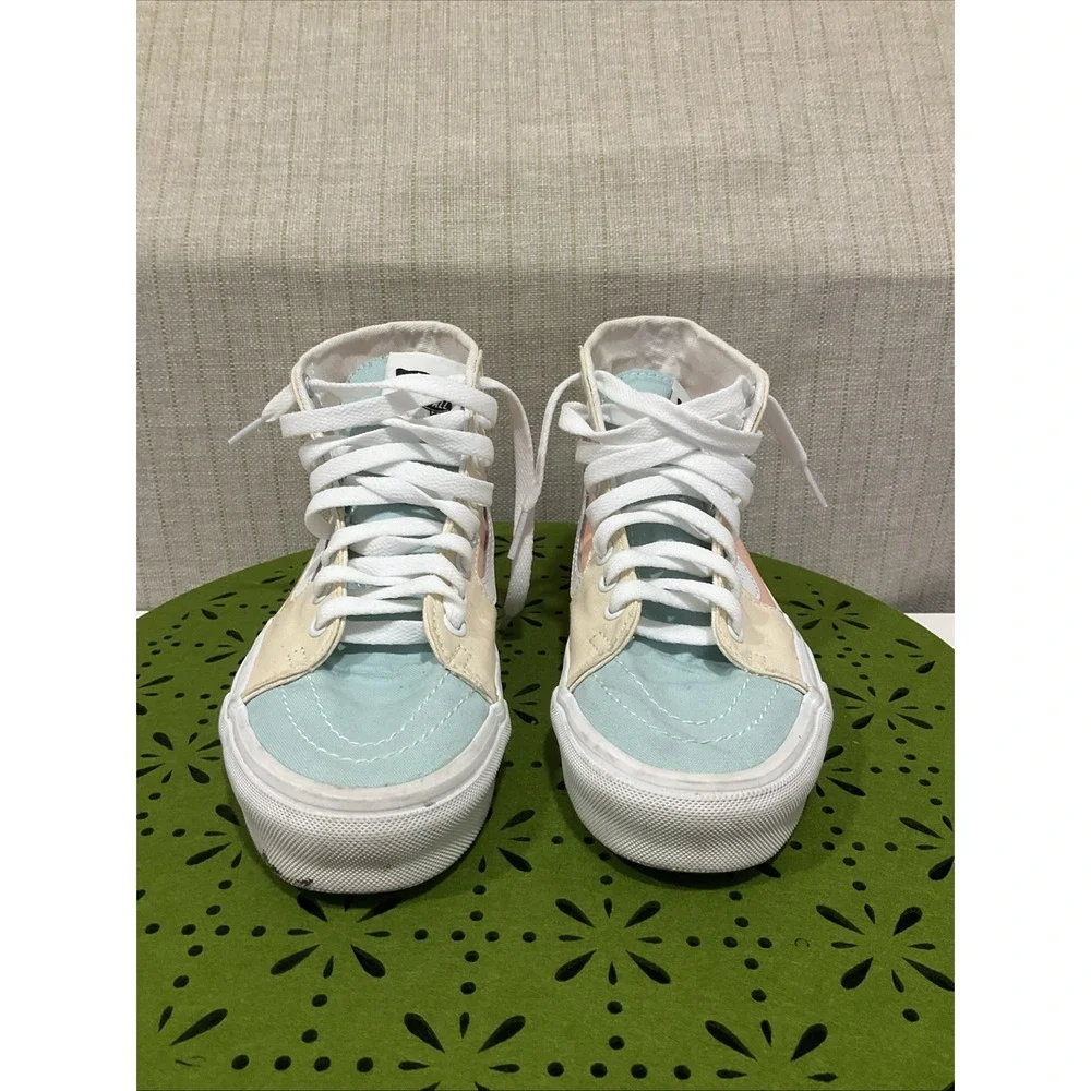Vans Sk8 Hi Tapered Pastel Block Multi True White Mens 6/Womens 7.5